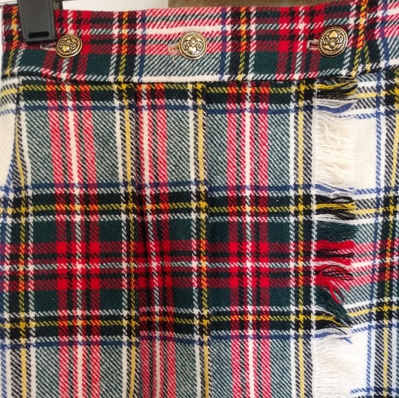 Wintry wool plaid blanket skirt - Picture 3 of 3